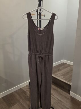 Sleeveless Drawstring Jumpsuit in Charcoal Gray